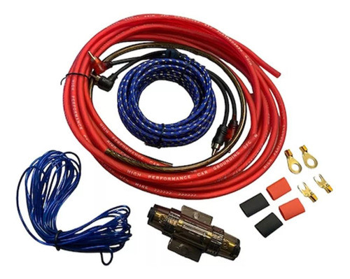 Kit De Cables Instalacion Potencia Audiocar 8 Gauge 1500w 0