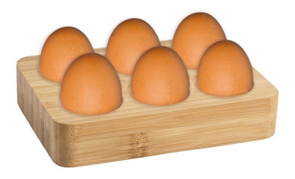 Porta Ovos / Organizador / Bandeja Em Bambu - 6 Ovos 0 Porta Ovos / Organizador / Bandeja Em Bambu - 6 Ovos 0