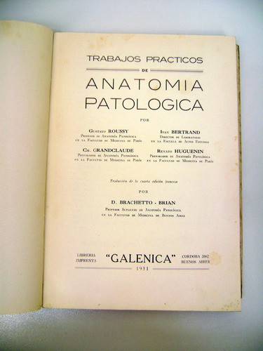Trabajos Practicos De Anatomia Patologica Roussy 1931 Boedo 1
