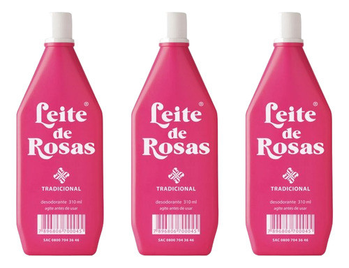 Desodorante Leite De Rosas Tradicional 310 Ml Kit C/3 Un 0