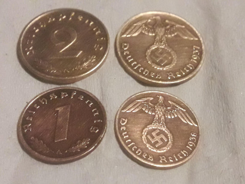 Monedas Nazis De 1 Y De 2 Venta Por Unidad Año 1940/37/38/40 1