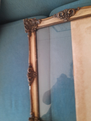 Antiquisimo Marco Vintage, Con Vidrio Original A Reciclar 0