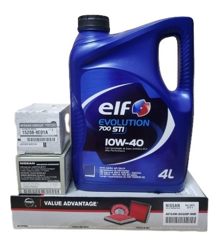 Kit Mantenimiento Filtros Y Aceite 10w40elf  Nissan 2.4 Ka24 0