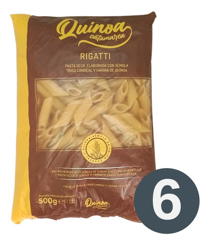 Pasta Seca Qui-noa Catamarca Penne Rigate 6 X 500 Gr 1