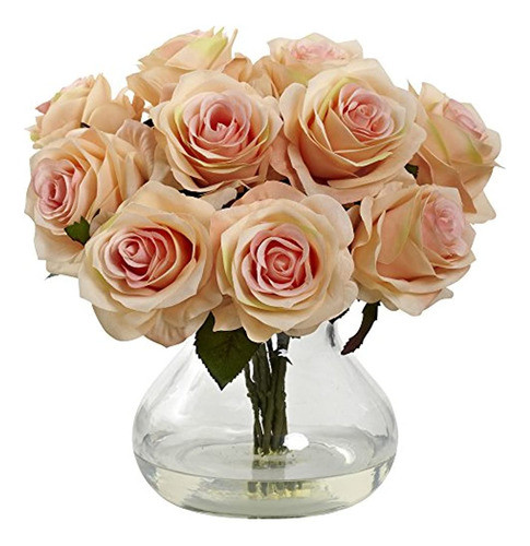 Arreglo De Rosas De 1367 Ph Casi Natural Con Jarrón, Melocot 0