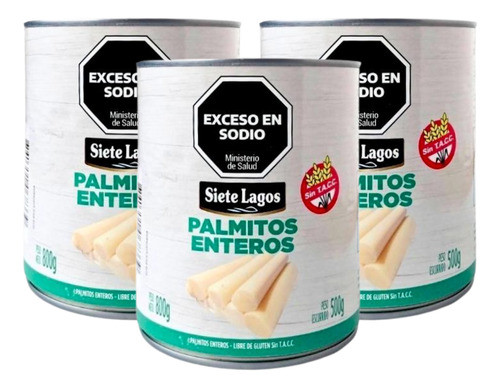 Palmitos Enteros Siete Lagos 800 Gr. Pack X3 0