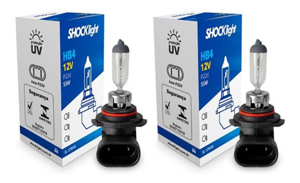 2x Lâmpada Automotiva Hb4 Halogena P22d 12v 51w Shocklight 0