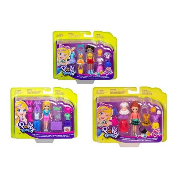 Muñecas Polly Pocket Muñeca + Set De Moda Vacaciones Glam 0