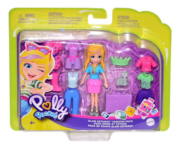 Muñecas Polly Pocket Muñeca + Set De Moda Vacaciones Glam 1