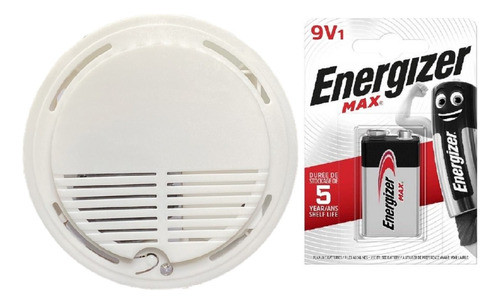 Alarma, Detector Autónomo De Humo Certificado + Bateria   Ey 0