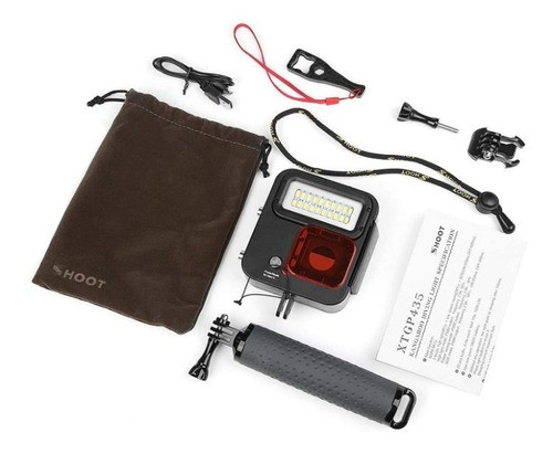 Foco Estuche Luz Led Buceo Recargable Grip Compatible Gopro 0