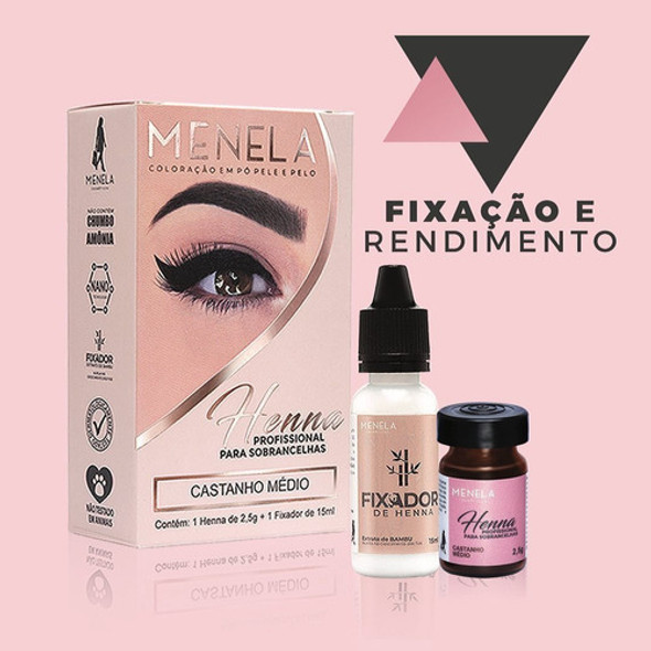 Combo Kit Henna Menela Castanho Médio + Preto 1