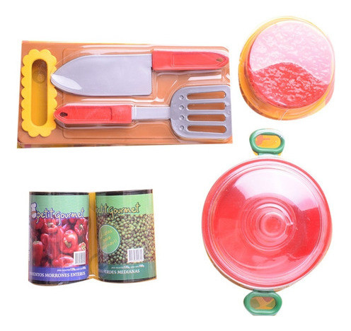 Juego De Cocina Con Accesorios Y Hornalla Petit Gourmet 0