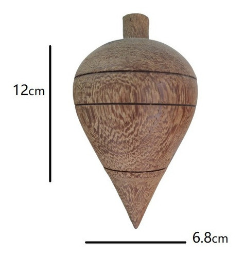 Pião Madeira 12cm Com Prego Na Ponta 1