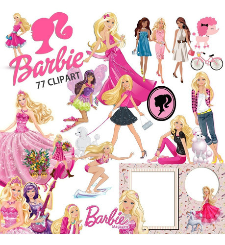 Kit Barbie Clipart Imágenes Png Diseño 1