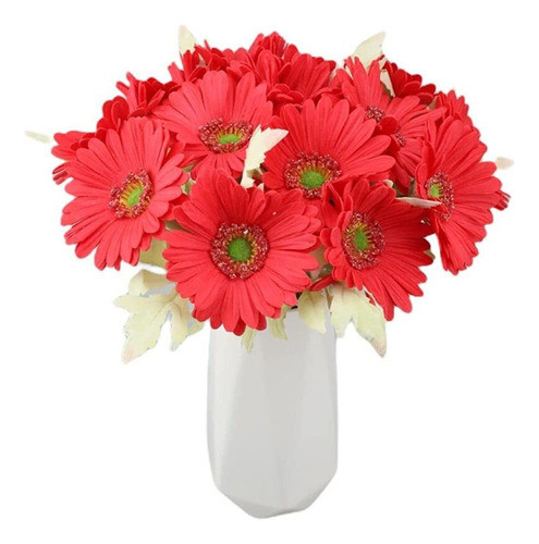 Romase 7pcs Real Touch Pu Artificial Gerbera Flor Realista M 0