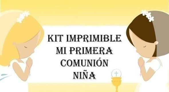 Kit Imprimible   Fiesta De Primera Comunión Para Niña 1