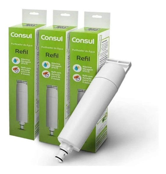 Kit 3 Refil Filtro Cix01ax Para Purificador De Água Consul 0 Kit 3 Refil Filtro Cix01ax Para Purificador De Água Consul 0