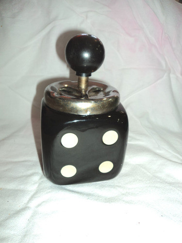 Antiguo Cenicero De Mesa Con Tapa Giratoria 1