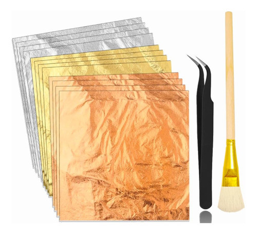 Hojas Lámina Dorada Para Arte, 3 Colores, 150 Hojas 0