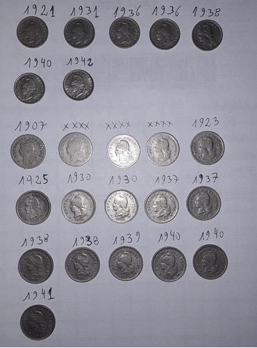 23 Monedas Argentinas Niquel Centavos 5 Y 10 1907 A 1942 0