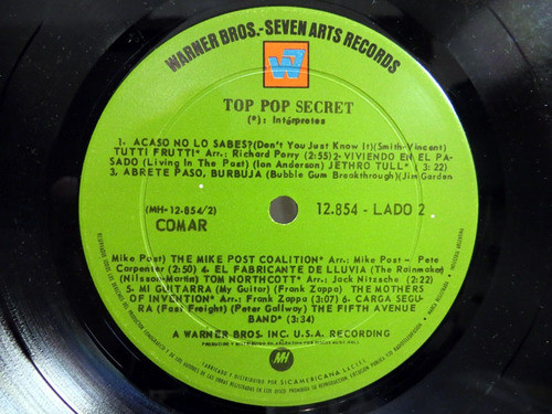 Top Pop Secret, Warner 12.854 - Lp Vinilo (sin Tapa) 1