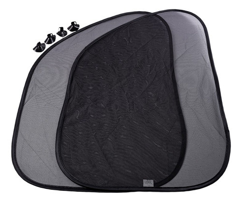 Parasol Lateral De Tela 2 Pcs Negro Para Auto 0