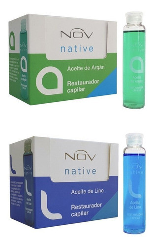 Kit 2 Cajas Ampolla Lino + Argan Nov Hidratante Nutricion 0