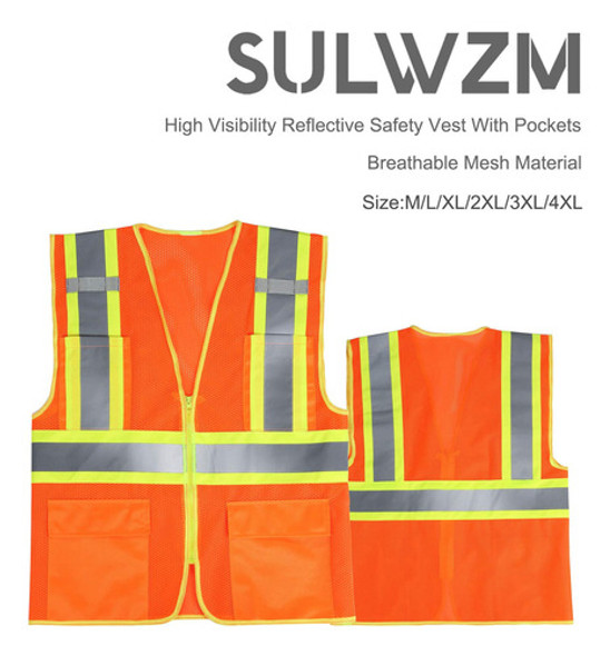Sulwzm Chaleco De Seguridad Reflectante De Alta Visibilidad 1 Sulwzm Chaleco De Seguridad Reflectante De Alta Visibilidad 1