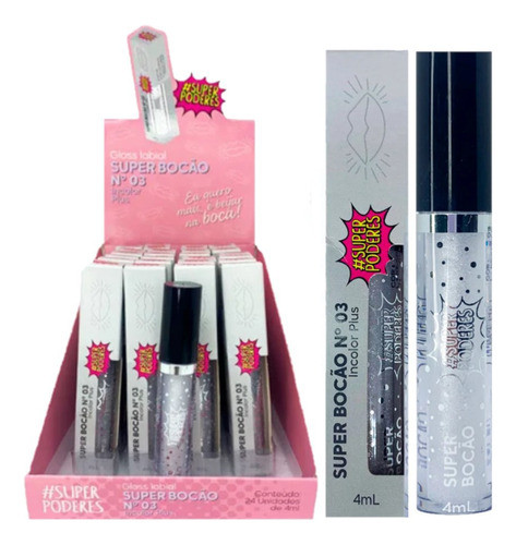 24 Gloss Super Bocao N3 Incolor Gsbsp Super Poderes Atacado 0