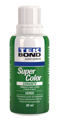 Corante Liquido Para Tintas Super Color Verde 50ml Tek Bond 0
