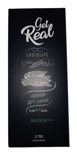 Pack X 10 Chocolates Amargos 80% Get Real Orgánico S/azúcar 0