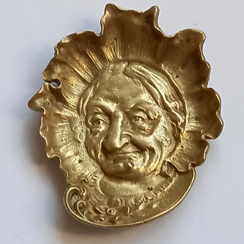 Cenicero De Bronce Con Rostro De Anciana Art Nouveau 0
