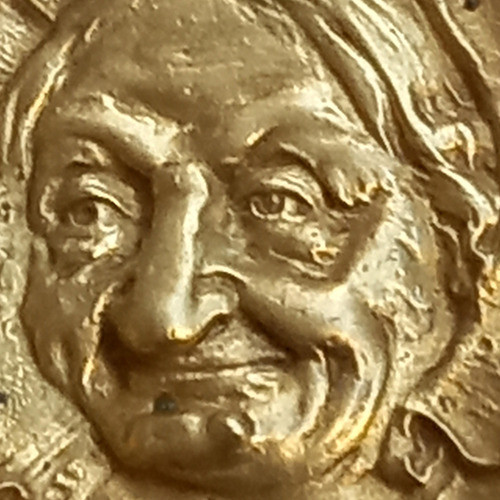 Cenicero De Bronce Con Rostro De Anciana Art Nouveau 1