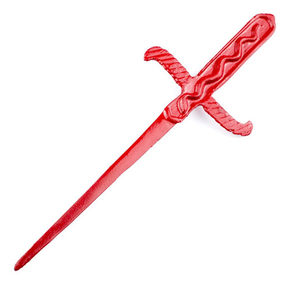 Athame Crânio Em Metal Vermelho 19 Cm Pedra Preta 1