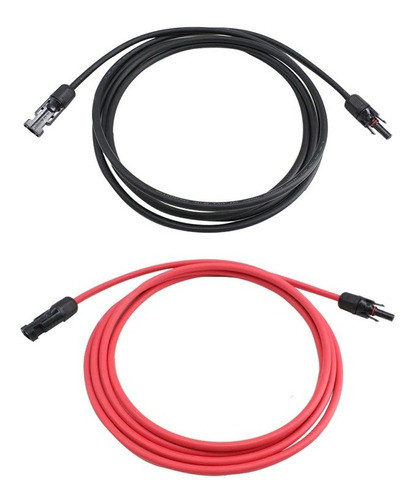 2m - Par Cabo Painel Solar Fotovoltaico 6mm Preto E Vermelho 0