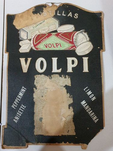 Antiguo Cartel Original 1940 De Pastillas Volpi 0
