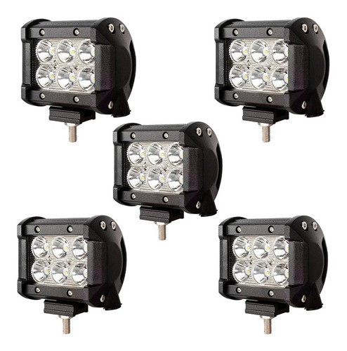 Kit 5 Faros Barra 6 Leds Auxiliar Cree Led  Lancha 0