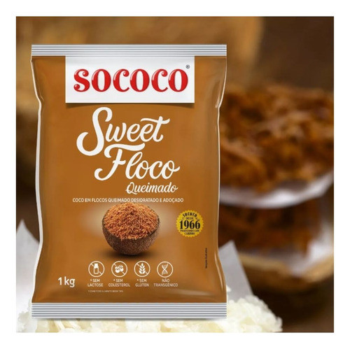 Coco Ralado Sweet Floco Queimado 1kg Sococo 1
