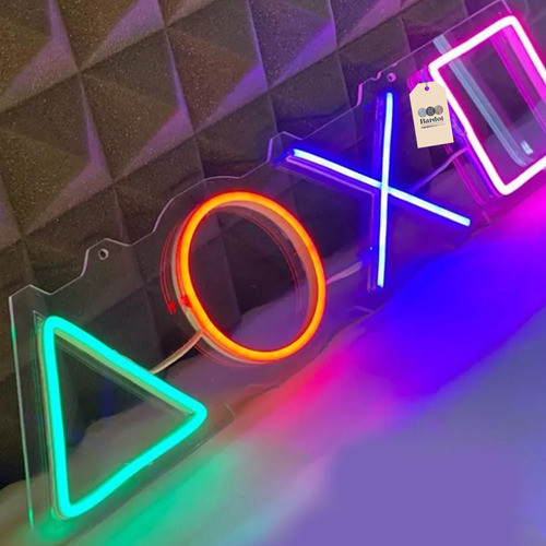 Cartel Neon Led Lampara Luz Playstation Gamer App Bluetooth 1