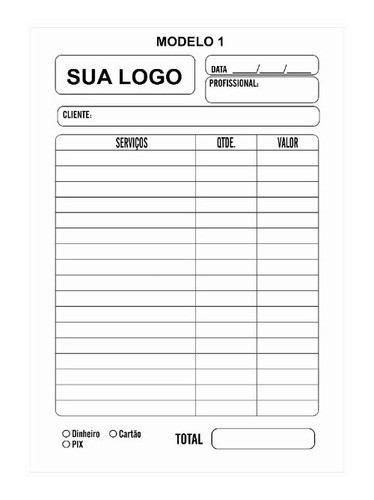 08 Blocos Comanda Salão De Beleza 10x14cm Papel Comum 1