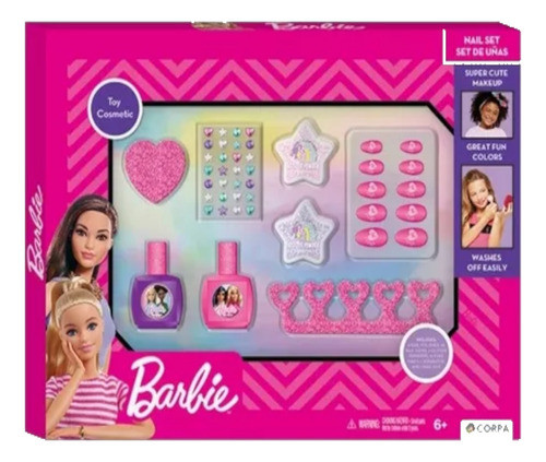 Set De Manicuria Infantil Kit Para Uñas Grande De Barbie 0