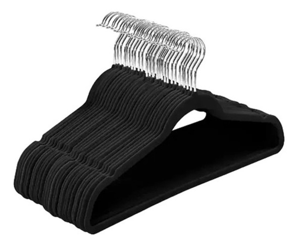 Percha De Terciopelo Antideslizante Pack 15 Unidades Negro 0