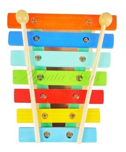 Xilofone Infantil 7 Notas Colorido Com Baquetas Musica 1