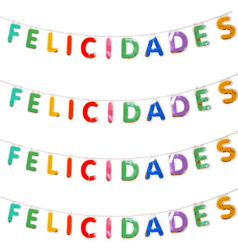 Guirnalda Banderin Banner Felicidades Confetti Cotillon 0