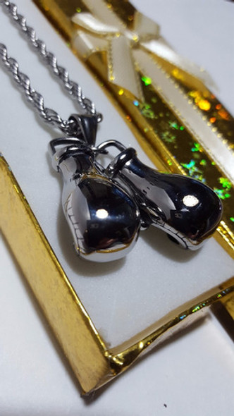 Guantes De Box Par + Cadena ++caja De Acero Quirurgico 1