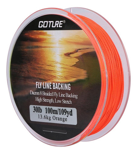 Goture Dacron Línea Pesca Mosca 30lb 109yd Naranja 1