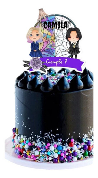 Topper Merlina Imprimible Para Tortas Muñequita Dibujo 0