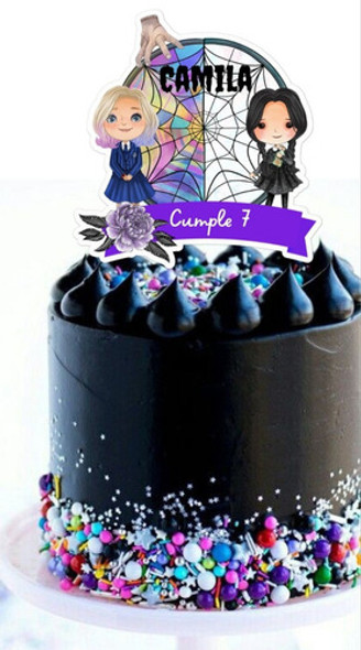 Topper Merlina Imprimible Para Tortas Muñequita Dibujo 1