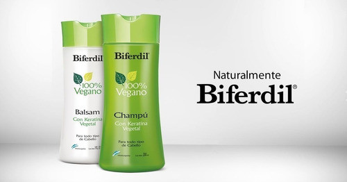 Shampoo + Balsam Biferdil 100% Vegano Con Keratina Vegetal 1